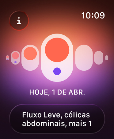 Cycle Tracking page in Health App, calendar indicates menstruation stage, light flow