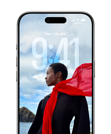 Pantalla bloqueada de un iPhone muestra la hora adaptada a la foto de la pantalla bloqueada
