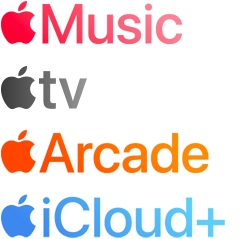 Seznam služeb Apple: Apple Music, Apple TV Plus, Apple Arcade a Apple iCloud Plus