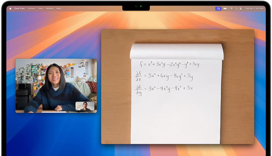 Met de feature Bureauweergave kun je tijdens een videogesprek je werkplek laten zien