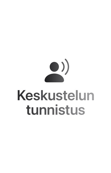 Ambience-ääni­aallot värikkäinä kaarina, ylä- ja alapuoli, keskellä olevassa tekstissä lukee: Conversation Awareness