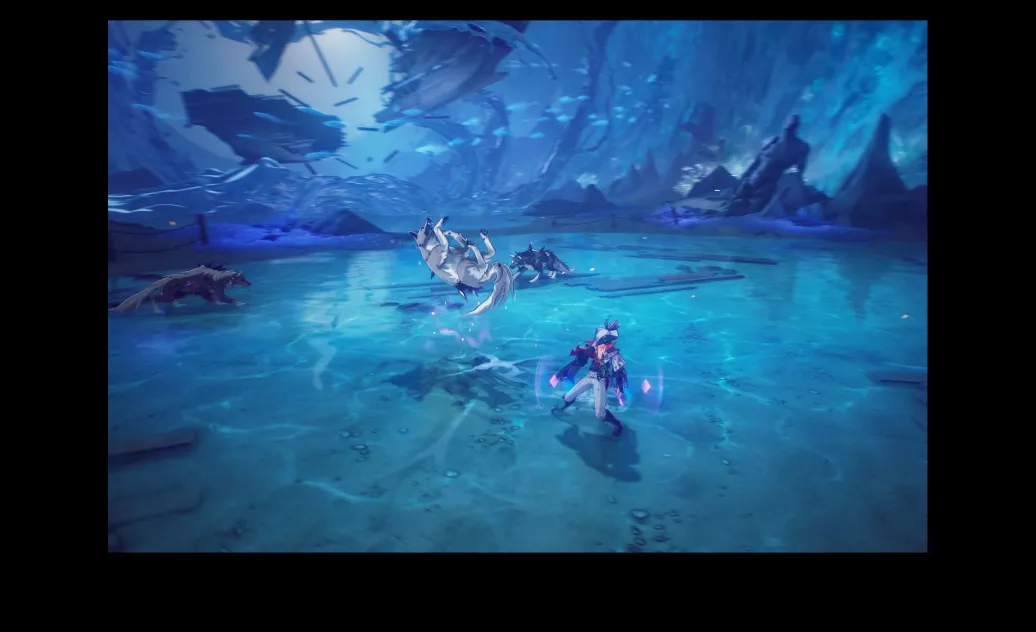 MacBook Pro screen showing a video game