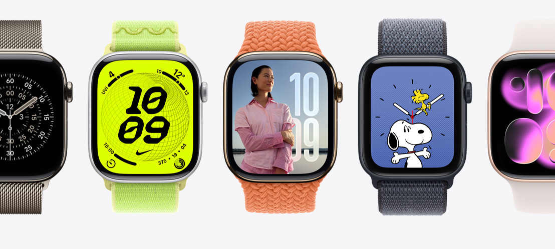 Apple Watch faces: Orienteering, Nike, Photos, Snoopy, Responsive Art