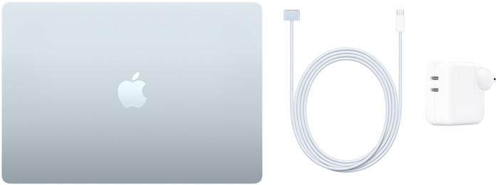 15″ MacBook Air, USB-C to MagSafe 3 Cable and 35W Dual USB-C Port Power Adapter