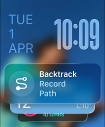 Three Apple Watch models, center in Natural color, face shows Smart Stack with Backtrack widget, right in Jet Black, face shows Workout screen, left in Rose Gold, face with Sleep score