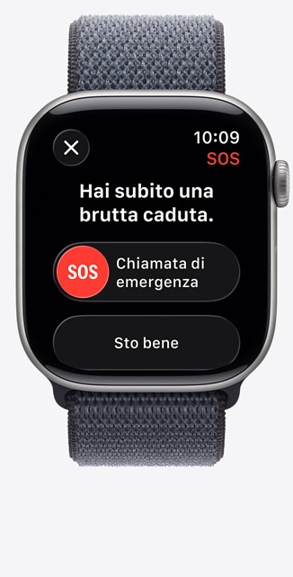 Apple Watch Series 11, aluminum case, space gray color, hard fall notification, emergency call option, Sport Loop, anchor blue color