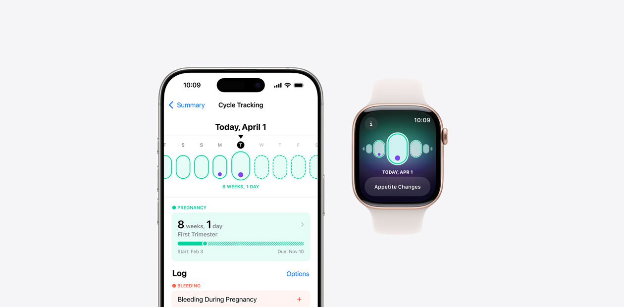 برامج تتبع الدورة على iPhone وApple Watch.‏