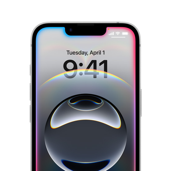 iPhone 16e prezentând margini strălucitoare și colorate în jurul ecranului de blocare.