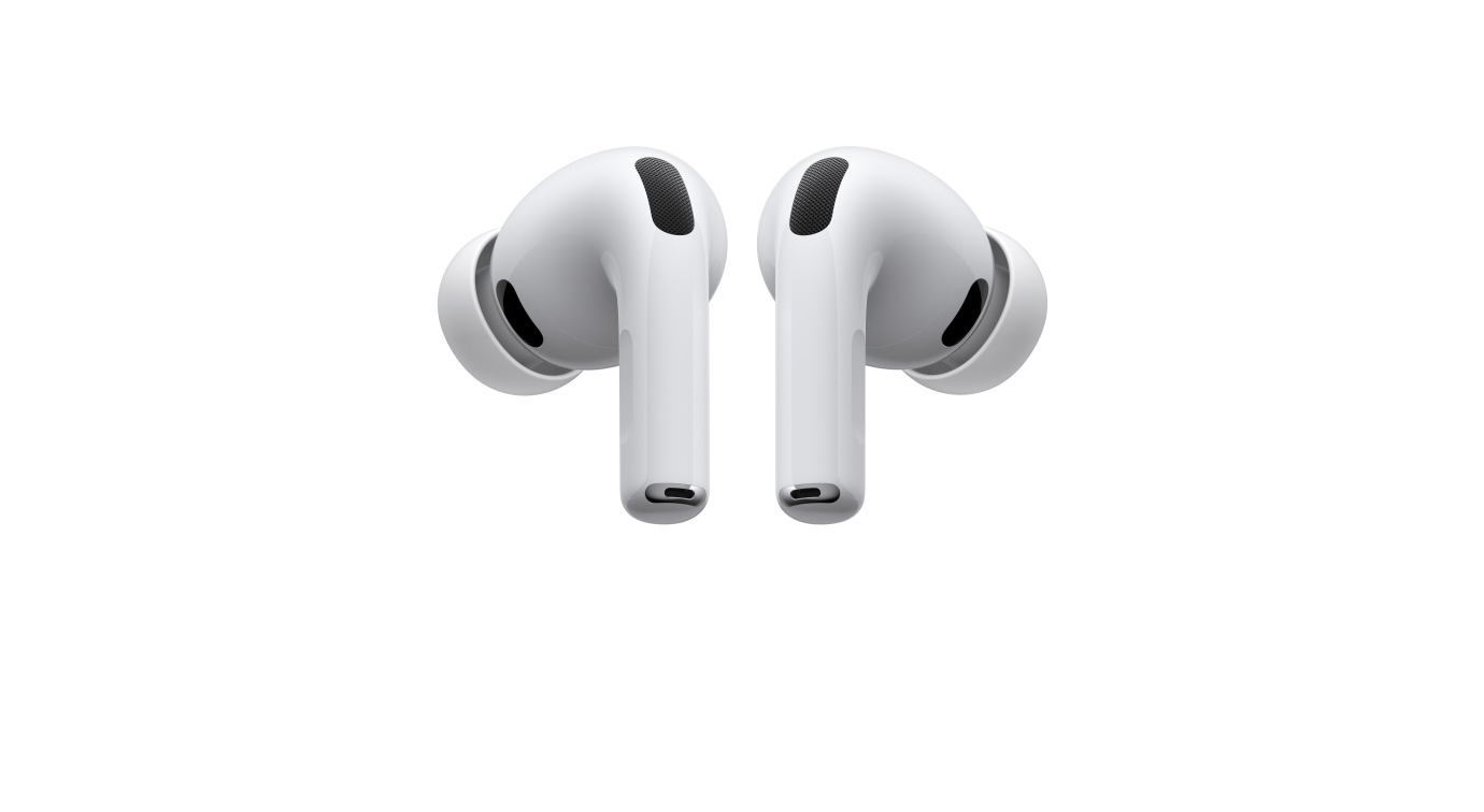 AirPods Pro 3, auriculares inalámbricos izquierdo y derecho, color blanco, almohadillas de silicona
