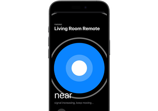 iPhone použitý k hledání Apple TV Remote