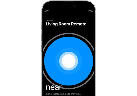 Utilisation d’un iPhone pour trouver la Siri Remote