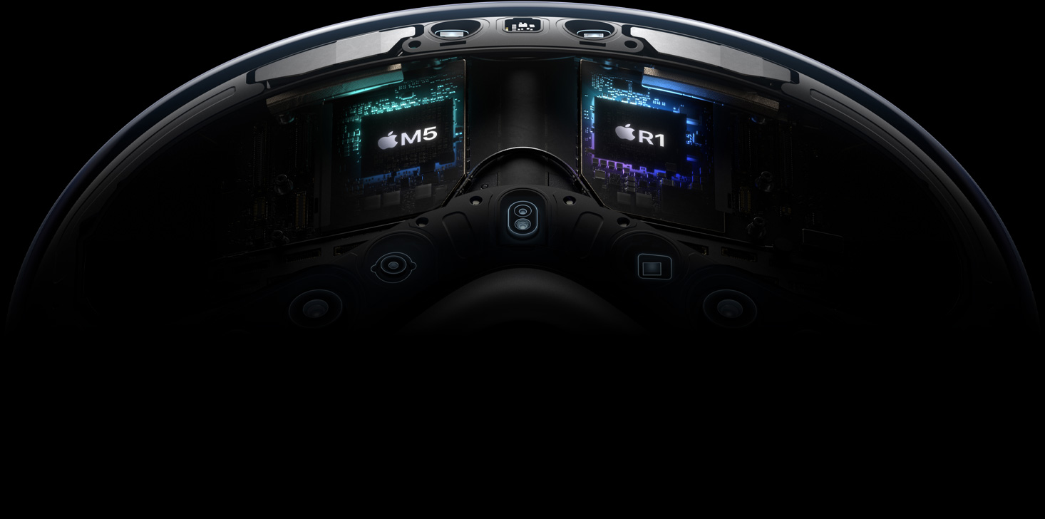 تسليط الضوء على شريحتي M2 وR1 في Apple Vision Pro