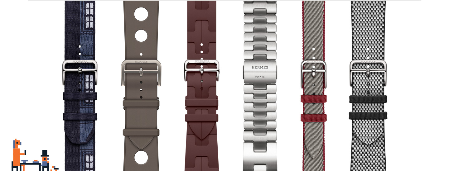 Pixel art of a person and horse siting at a table, Hermès-armband: Faubourg Party i Bleu Nuit, Scub'H Diving i Gris Titane, Kilim Simple Tour i Bordeaux, Grand H i Satiné, Twill Jump Attelage Simple Tour i färgen Gris Meyer/Rouge Grenat, Toile H Simple Tour i Noir/Écru