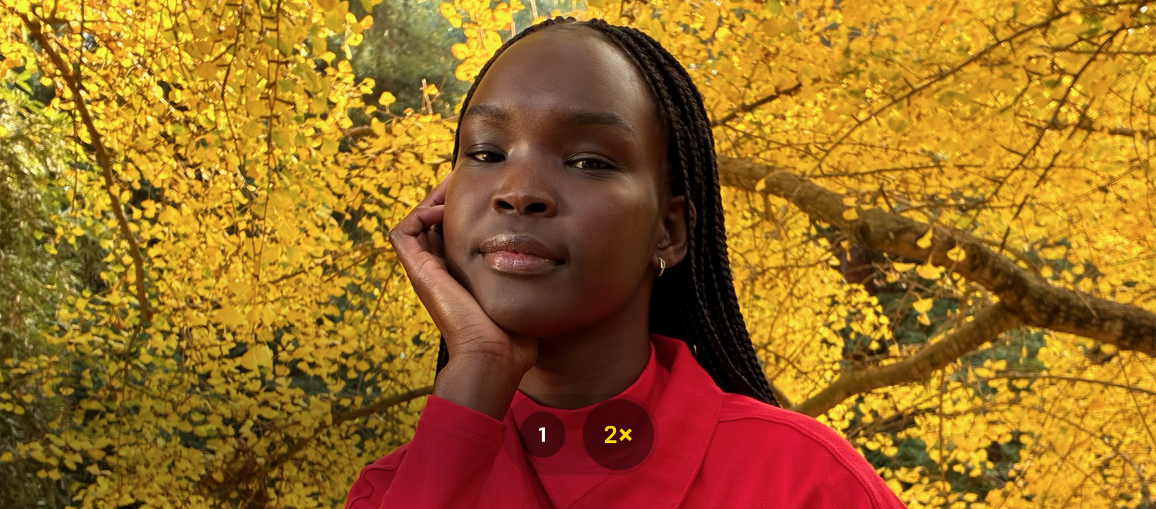 Kuva, joka on otettu zoomaamalla 1x ja 2x Fusion-kameratiloilla.