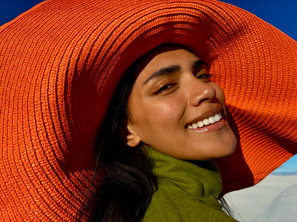 Foto de uma pessoa tirada com a câmera Fusion em 1x.