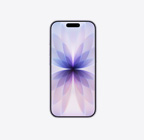 iPhone 17, exterior față, culoare Lavandă, Dynamic Island centrat în partea de sus