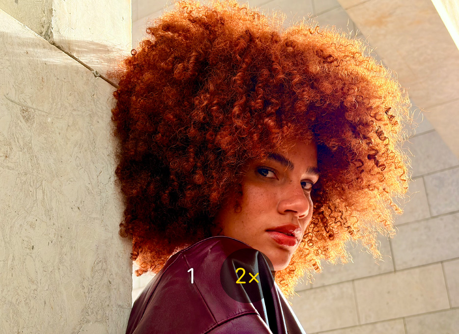 Photo d’une personne prise avec le téléobjectif 2x