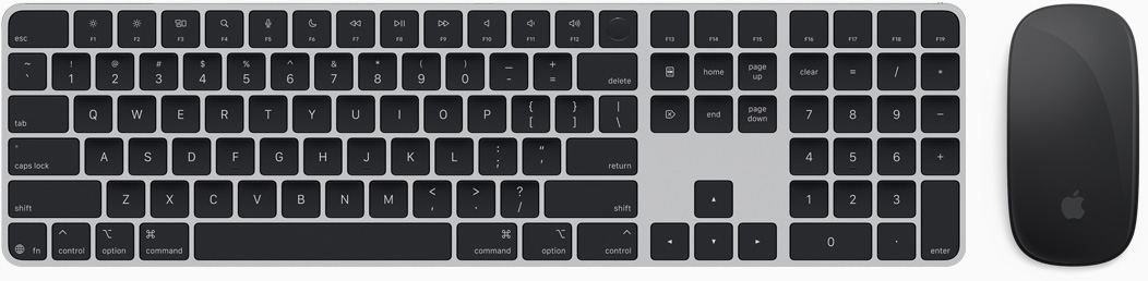 Pogled odozgo na Magic Keyboard i Magic Mouse