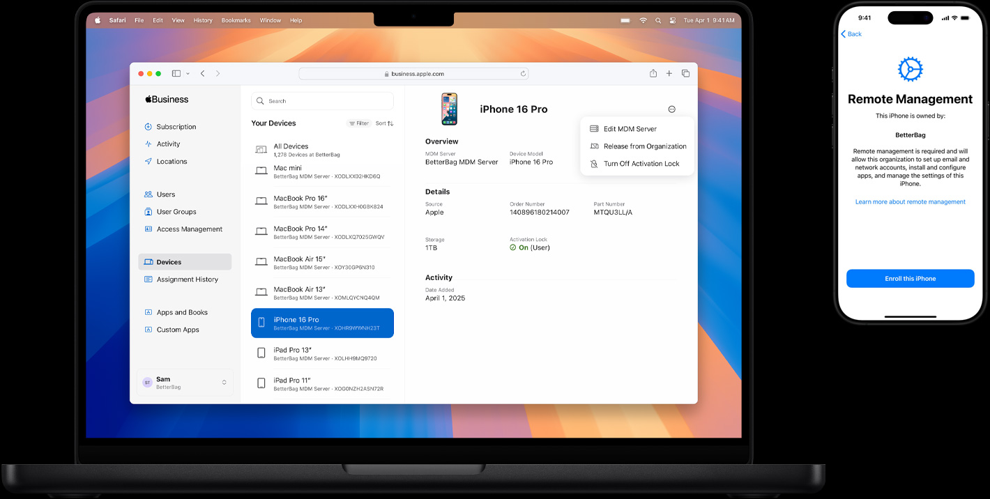 Máy Mac và iPhone trang bị các thành phần Touch ID khác nhau để đăng nhập an toàn.